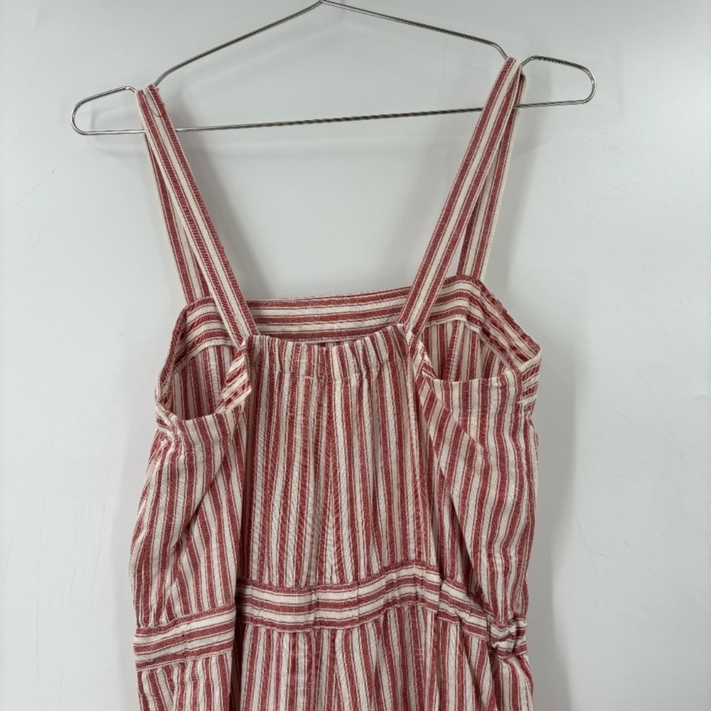 Marine Layer Wide Leg Cropped Jumpsuit Red Ivory Striped Size Small - Picture 9 of 10